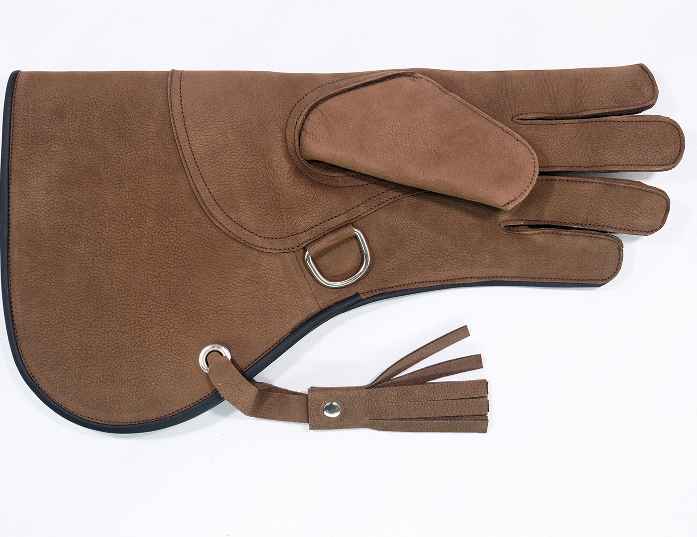 Handmade Brown Leather Falconry Glove 
