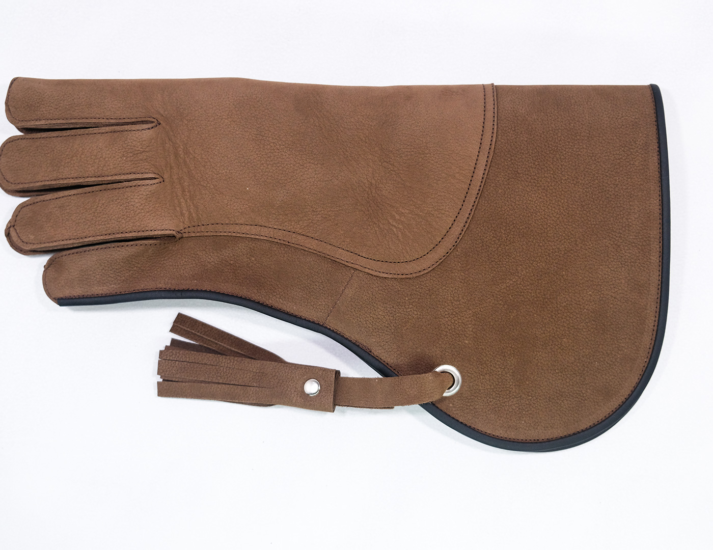 Handmade Brown Leather Falconry Glove 