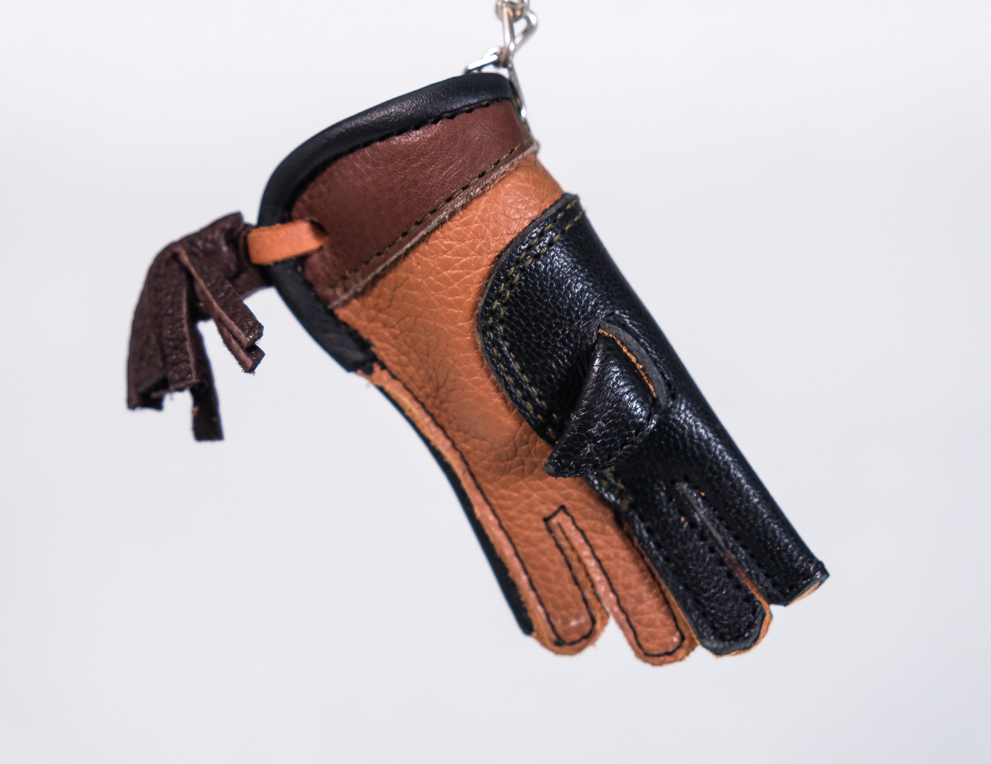 Black, Brown, and Flesh-Colored Handmade Falconry Keyring