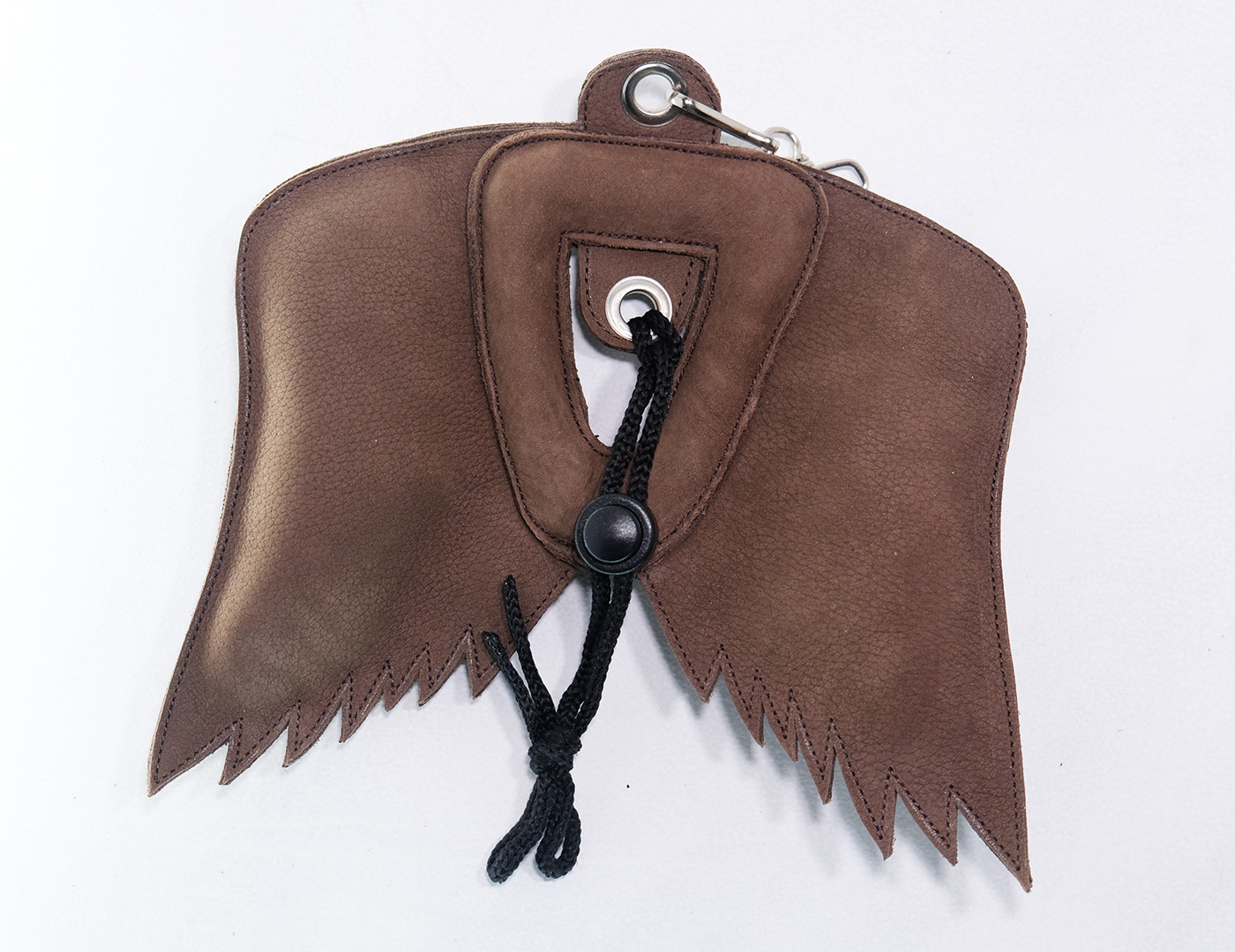 Brown Velvet Leather Falconry Lure for Falcons, Handmade 