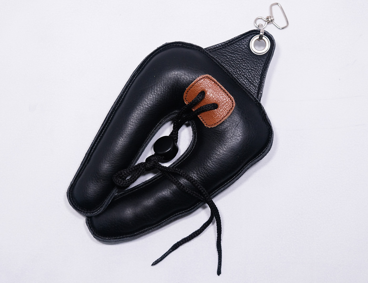 Black Leather Falconry Lure for Falcons, Handmade 