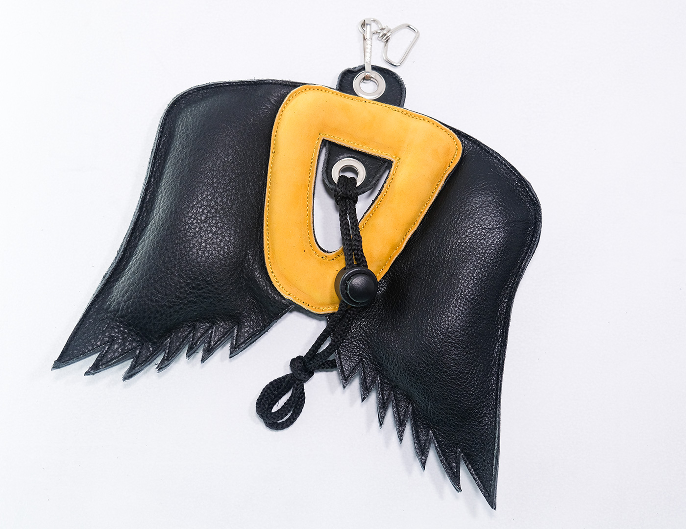 Black and Yellow Leather Falconry Lure for Falcons, Handmade 